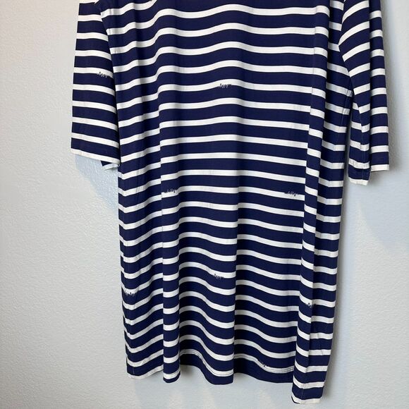Lilly‎ Pulitzer Women's Size XL Bay Dress Bright Navy Island Medallion Stripe - Picture 8 of 11
